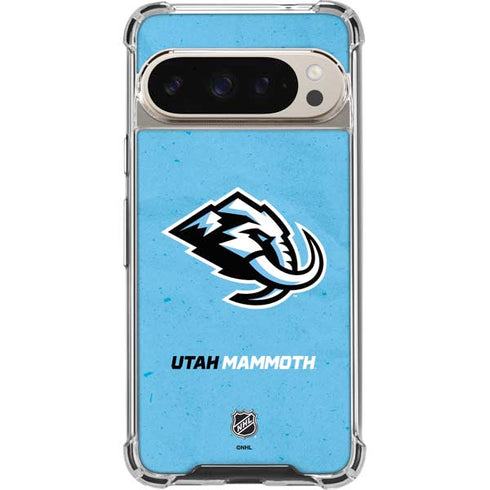 NHL Utah Mammoth Distressed Blue Google Pixel 9 Pro XL Clear Case